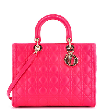 Christian Dior Lady Dior Bag Cannage Quilt Lambskin Large