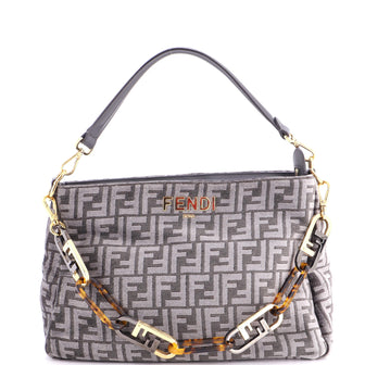 Fendi O'Lock Zip Shoulder Bag Zucca Chenille