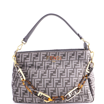 Fendi O'Lock Zip Shoulder Bag Zucca Chenille