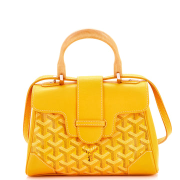 Goyard Saigon Top Handle Bag Coated Canvas with Leather Mini