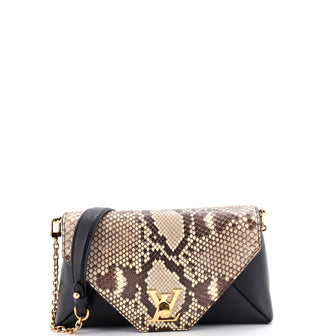 Louis Vuitton Love Note Chain Clutch Leather and Python