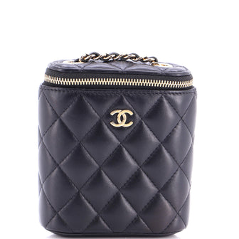 Chanel Vertical Classic Vanity Case with Chain Quilted Lambskin Small