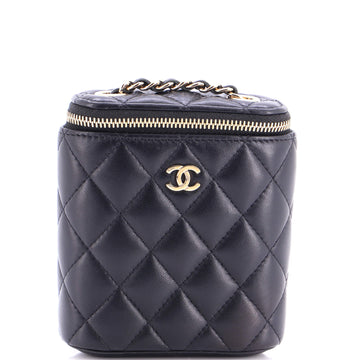 Chanel Vertical Classic Vanity Case with Chain Quilted Lambskin Small