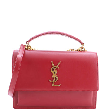 Saint Laurent Sunset Top Handle Shoulder Bag Leather Medium