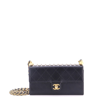 Chanel Chic Pearls Clutch with Chain Quilted Goatskin