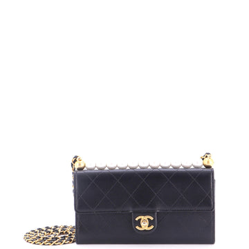 Chanel Chic Pearls Clutch with Chain Quilted Goatskin