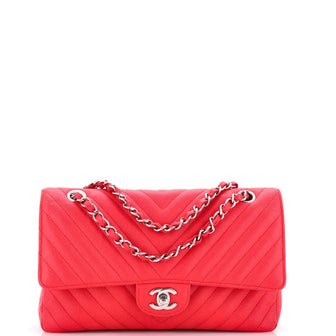 Chanel Classic Double Flap Bag Chevron Caviar Medium