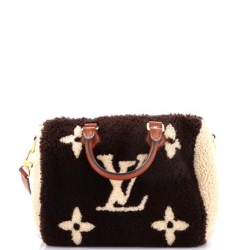 Louis Vuitton Speedy Bandouliere Bag Monogram Giant Teddy Fleece 25