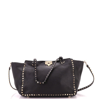 Valentino Garavani Rockstud Tote Pebbled Leather Medium