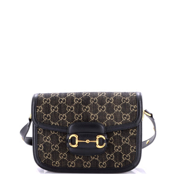 Gucci Horsebit 1955 Shoulder Bag GG Denim Small