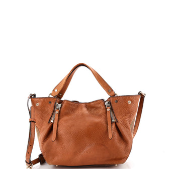 Burberry Maidstone Tote Leather and House Check Canvas Medium