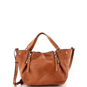 Burberry Maidstone Tote Leather and House Check Canvas Medium
