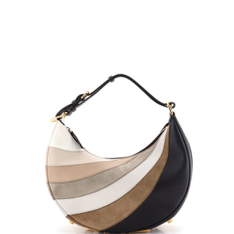 Fendi Fendigraphy Bag Striped Leather and Suede Small