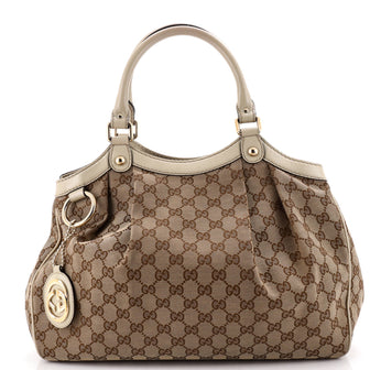 Gucci Sukey Tote GG Canvas with Leather Medium