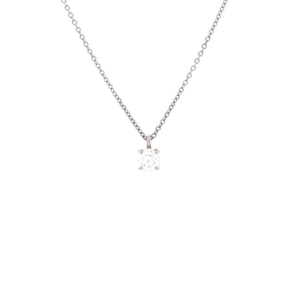 Tiffany & Co. Solitaire Pendant Necklace Platinum with RBC Diamond 3EX/VVS2 0.37CT