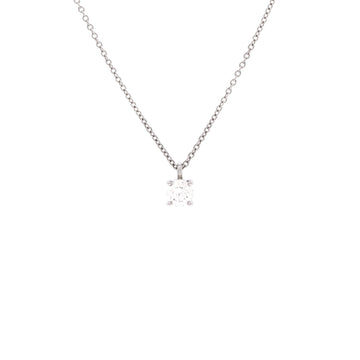 Tiffany & Co. Solitaire Pendant Necklace Platinum with RBC Diamond 3EX/VVS2 0.37CT