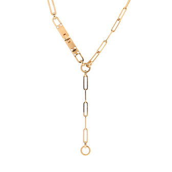 Hermes Kelly Chaine Lariat Necklace 18K Yellow Gold with Diamonds Small
