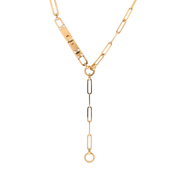 Hermes Kelly Chaine Lariat Necklace 18K Yellow Gold with Diamonds Small