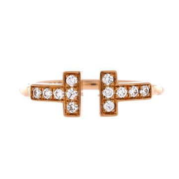 Tiffany & Co. T Wire Ring 18K Rose Gold with Diamonds