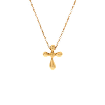 Tiffany & Co. Elsa Peretti Cross Pendant Necklace 18K Yellow Gold Small