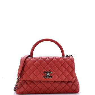Chanel Coco Top Handle Bag Quilted Caviar Small