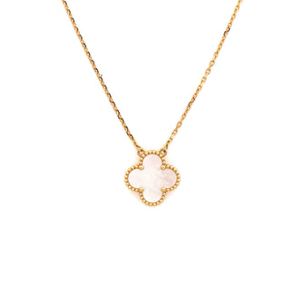 Van Cleef & Arpels Vintage Alhambra Pendant Necklace 18K Yellow Gold and Mother of Pearl