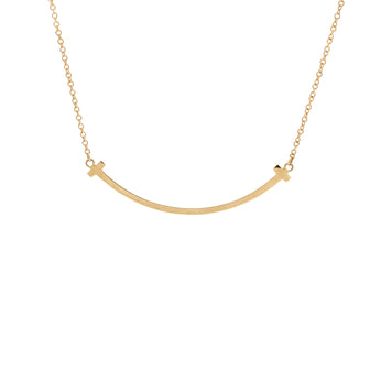 Tiffany & Co. T Smile Pendant Necklace 18K Yellow Gold Small
