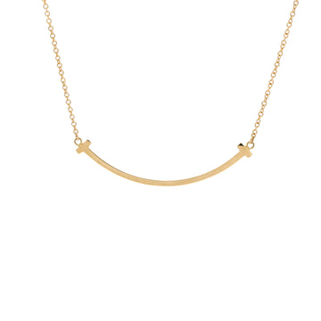 Tiffany & Co. T Smile Pendant Necklace 18K Yellow Gold Small