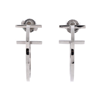 Tiffany & Co. T Wire Hoop Earrings 18K White Gold Medium