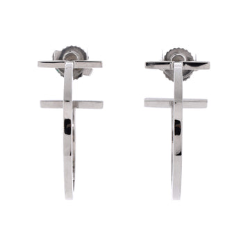 Tiffany & Co. T Wire Hoop Earrings 18K White Gold Medium