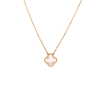 Van Cleef & Arpels Vintage Alhambra Pendant Necklace 18K Yellow Gold and Mother of Pearl