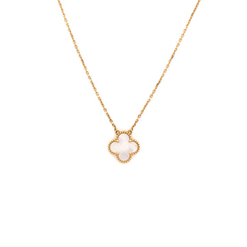 Van Cleef & Arpels Vintage Alhambra Pendant Necklace 18K Yellow Gold and Mother of Pearl