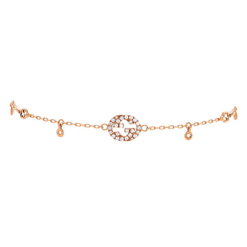 Gucci Interlocking G Chain Bracelet 18K Rose Gold with Diamonds