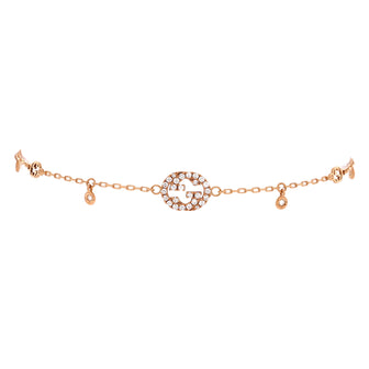 Gucci Interlocking G Chain Bracelet 18K Rose Gold with Diamonds