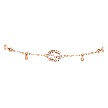 Gucci Interlocking G Chain Bracelet 18K Rose Gold with Diamonds