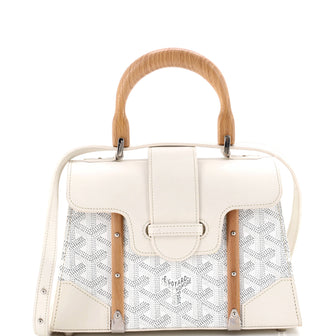 Goyard Structured Saigon Top Handle Bag Coated Canvas with Leather Mini