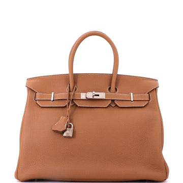 Hermes Birkin Handbag Brown Togo with Palladium Hardware 35