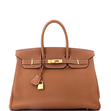 Hermes Birkin Handbag Brown Togo with Gold Hardware 35