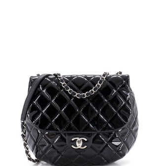 Chanel Dubai Messenger Bag Quilted Patent Medium