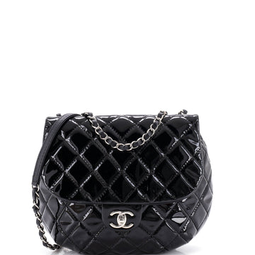Chanel Dubai Messenger Bag Quilted Patent Medium