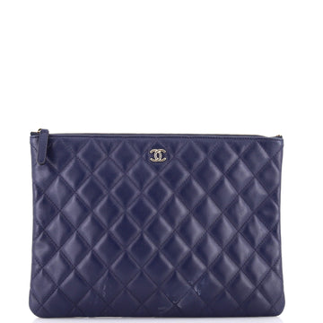 Chanel O Case Clutch Quilted Lambskin Medium