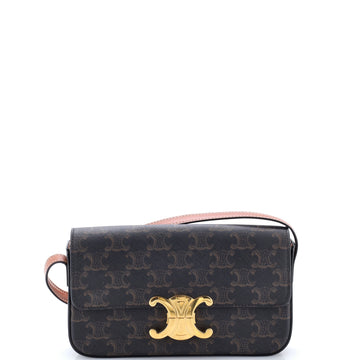 Celine Triomphe East-West Shoulder Bag Triomphe Coated Canvas