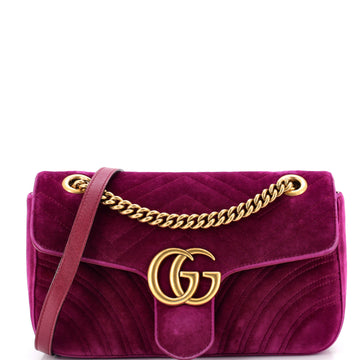 Gucci GG Marmont Flap Bag Matelasse Velvet Small
