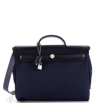 Hermes Herbag Zip Leather and Toile 39