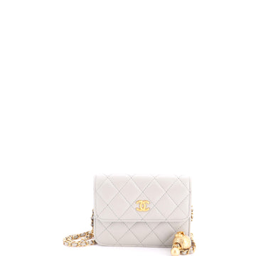 Chanel Pearl Crush Flap Clutch with Chain Quilted Lambskin Mini