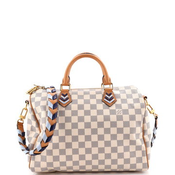Louis Vuitton Speedy Bandouliere Bag Damier with Braided Detail 30