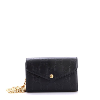 Gucci Envelope Wallet on Chain Guccissima Leather