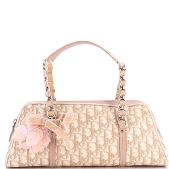 Christian Dior Vintage Trotter Romantique Zip Shoulder Bag Diorissimo Coated Canvas Medium