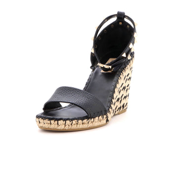 Valentino Garavani Women's Rockstud Wedge Espadrille Sandals Leather