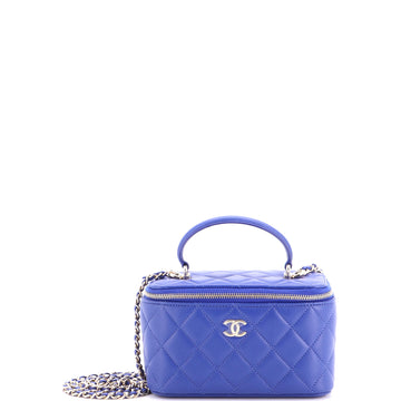 Chanel Classic Top Handle Vanity Case with Chain Quilted Lambskin Small
